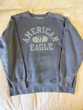 American Eagle 77 Crewneck Sweatshirt Blue XS Soft Fleece preppy college